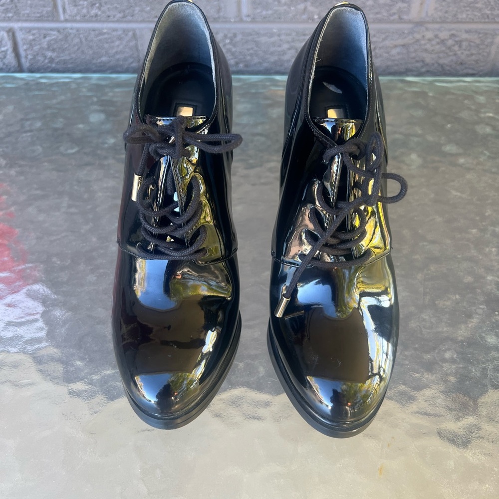 Guess Black Patent Leather Ankle Boots - Picture 1 of 8